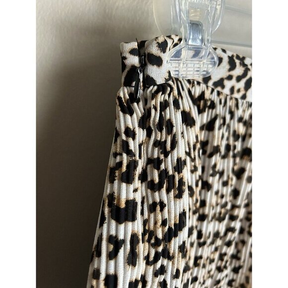 Banana Republic Pleated Cheetah Animal Print Skirt Women’s 4 Flounce Mini Skirt - Picture 6 of 8